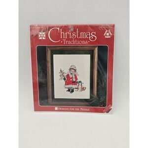 Vtg Designs For The Needle Christmas Traditions Cross Stitch 1948 Winter Girl